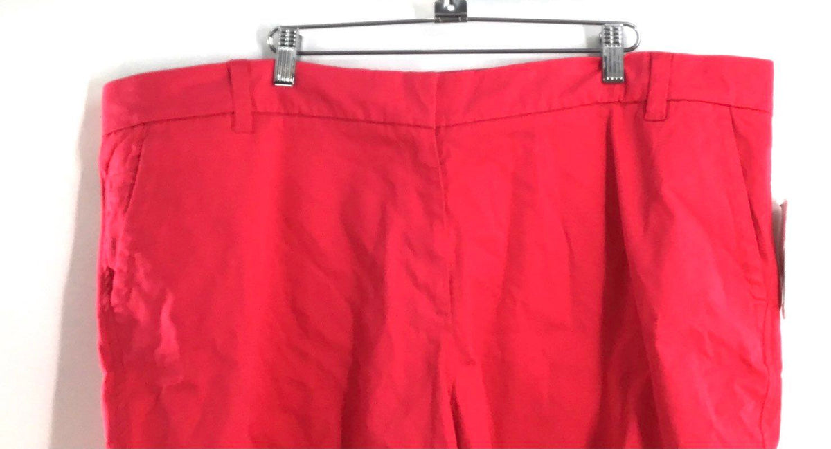 Crown & Ivy Women's Caroline Stretch Twill Shorts Coral 7" Inseam Sz 20W NWT