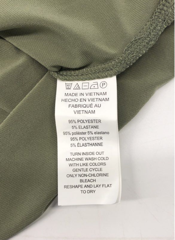 Michael Kors Women's Army Green Gold Zip Front Tunic Blouse Long Sleeve Sz L NWT
