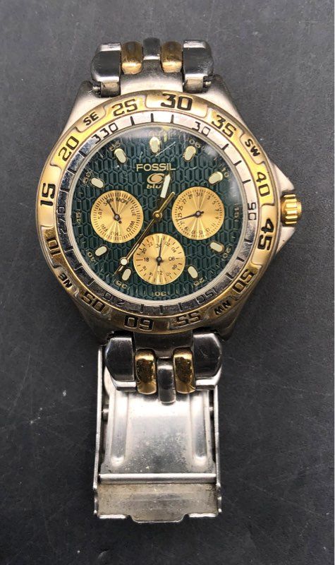 Fossil Wristwatch Lot of 6 Chronograph Date Stainless Steel Leather Resin