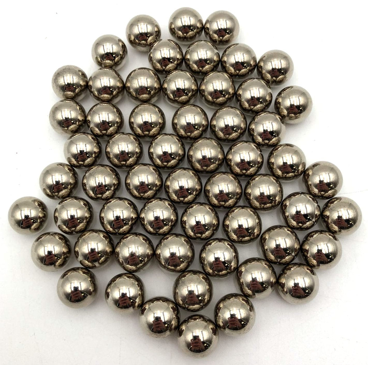 57 Piece Polished Metal Ball Lot ~1/2" Diameter Bearings 0.9 lb Total