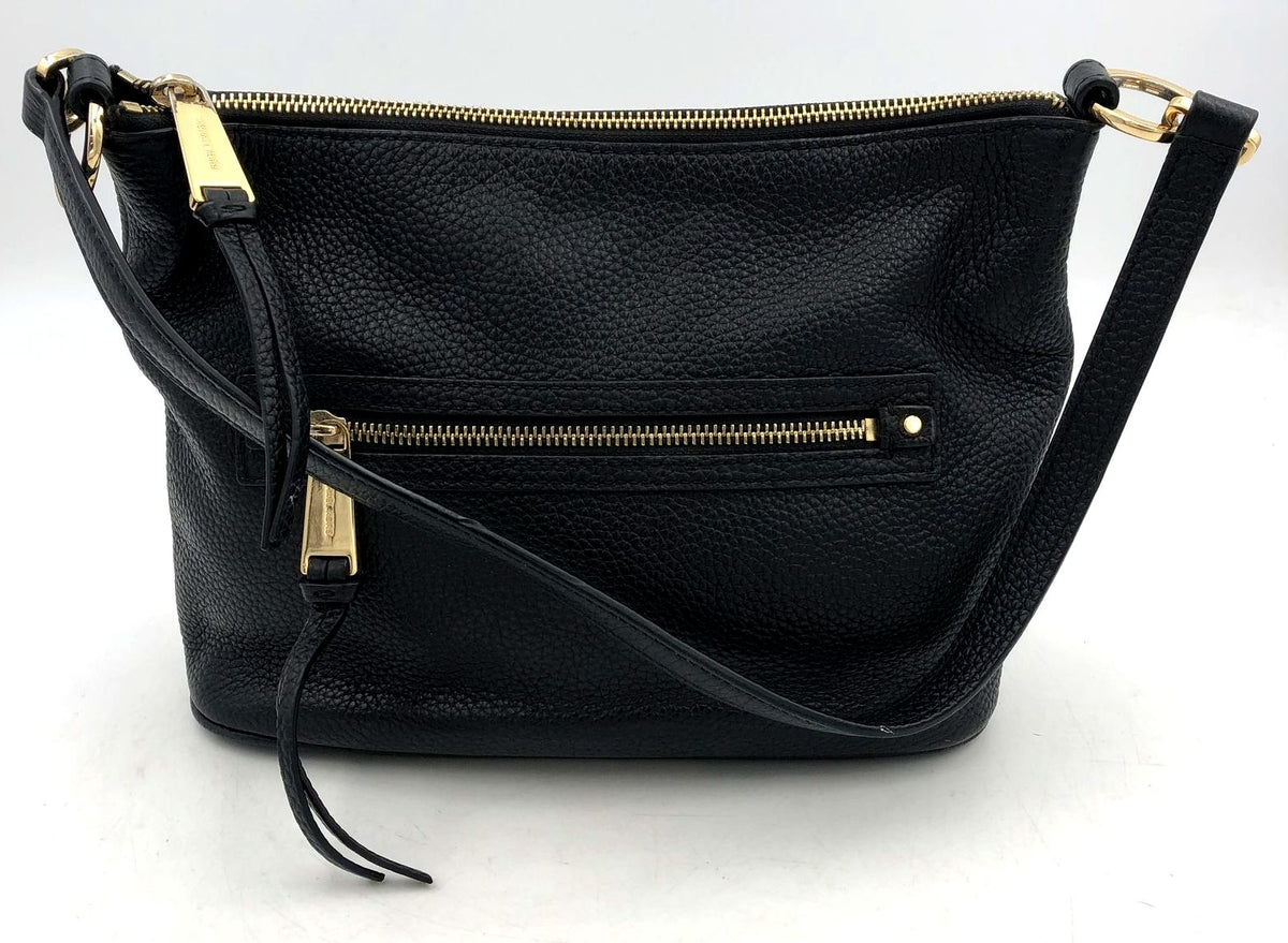 Authentic Michael Kors Black Luxury Leather Shoulder Bag - COA Included