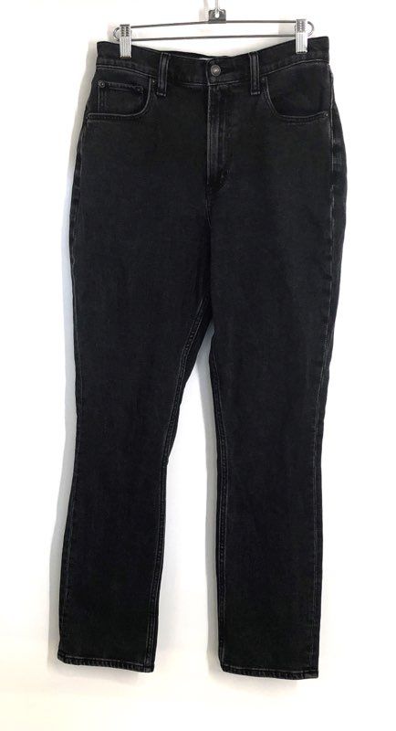 Abercrombie & Fitch Women's Black Curve Love High Rise Slim Straight Jeans 27 4s