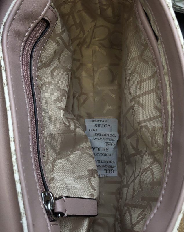 NWT Calvin Klein Rose White Top Handle Bag