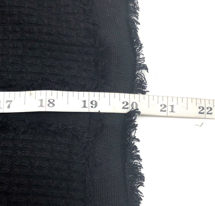 Adrianna Papell Women's Black Textured Knit Frayed Hem Button Skirt Sz M NWT