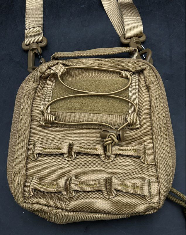Men's Tan MOLLE Tactical Utility Pouch Admin Crossbody Shoulder Bag