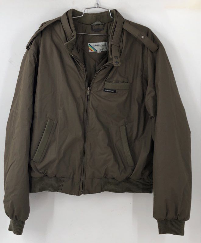 Members Only Men's Brown Bomber Jacket - Size 46