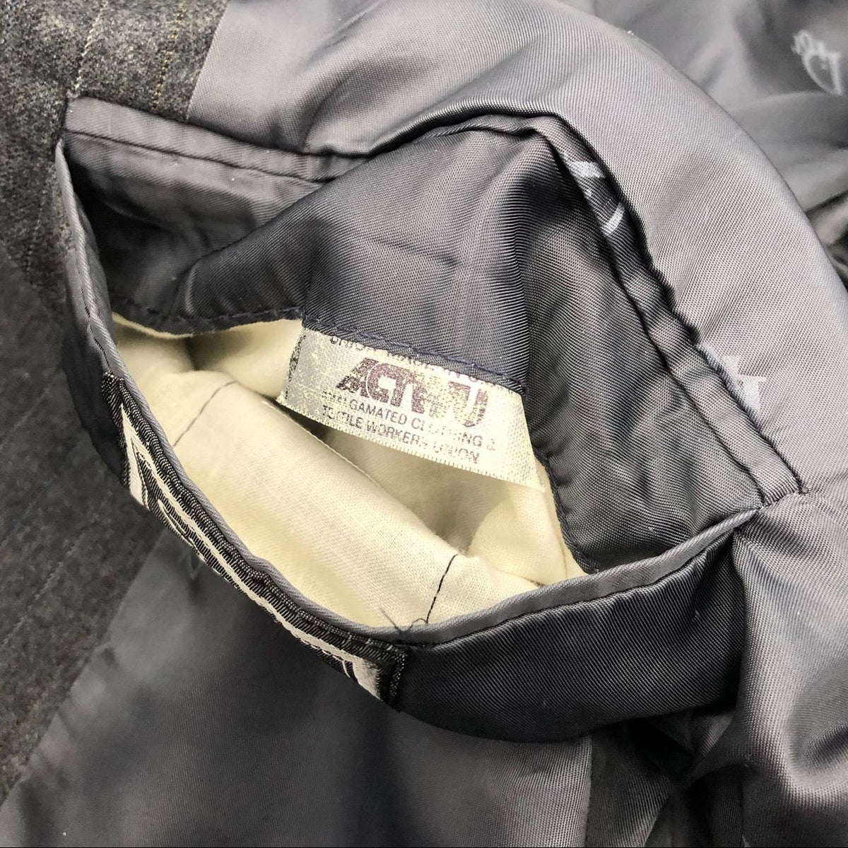 Vintage Christian Dior Men's Designer Grey Pinstriped Wool Suit Jacket (+COA)