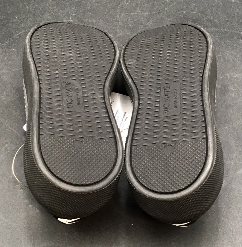 New Vic Matie Women's Silver Black Ballerina Flats - Size 36