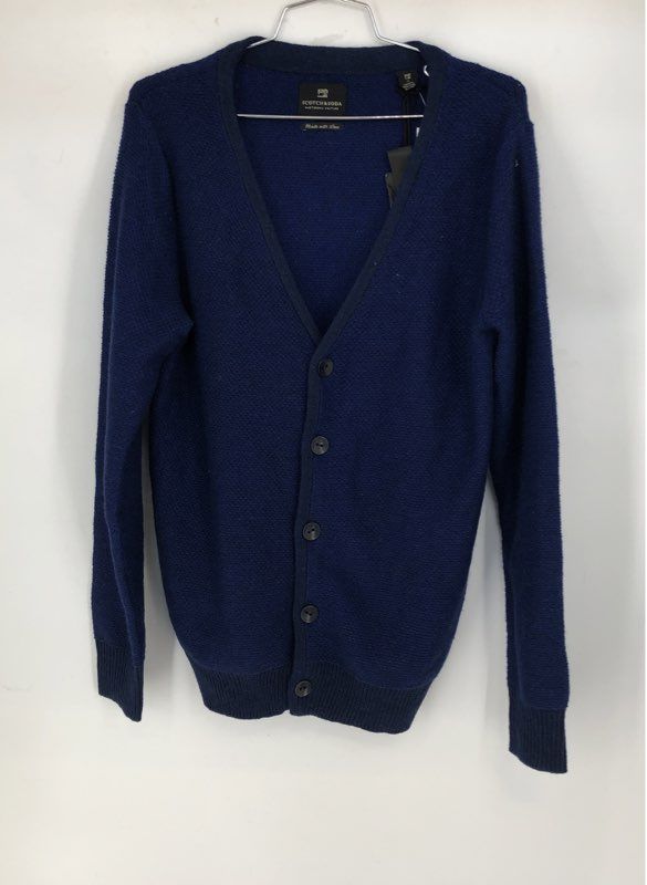 NWT Scotch & Soda Men's Blue Knit Cardigan Sweater - Size S