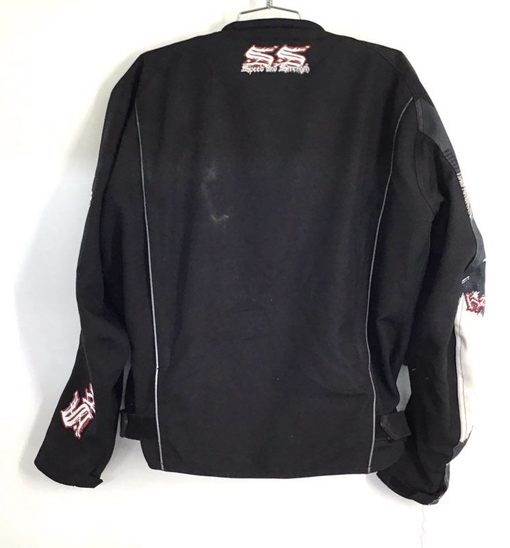 Speed and Strength Men's Black Textile Moto Riding Jacket Wing Graphic Sz M