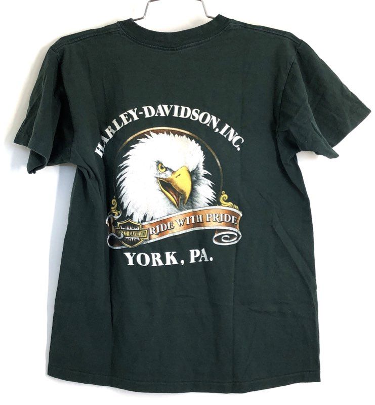 Vintage 90s Harley Davidson Eagle York PA Single Stitch T-Shirt Made in USA Sz M