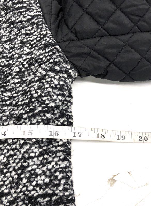 R 1881 S. Rothschild Hooded Coat Black White Faux Tweed Quilted NWT 12