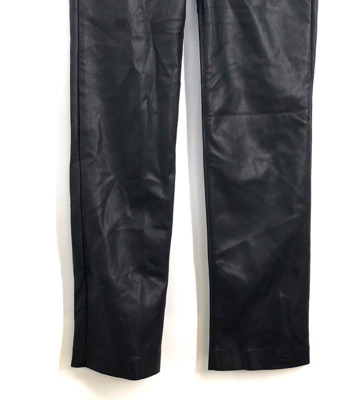 Express Women's Black Faux Leather '90s Slim Super High Rise Pants Sz 2R NWT