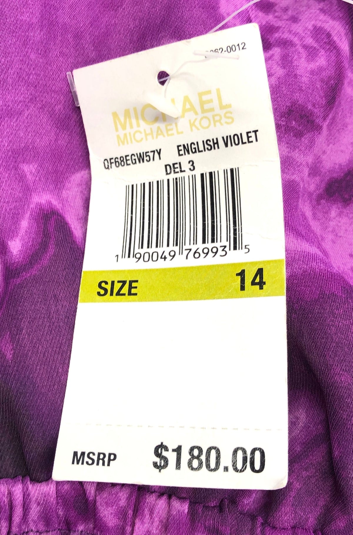 Michael Kors Women's English Violet Chain Halter High Low Dress Sz 14 NWT