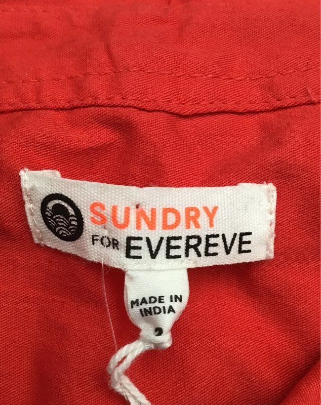 NWT Sundry For Evereve Women&#39;s Cherry Red Button-Up Shirt - Size 2