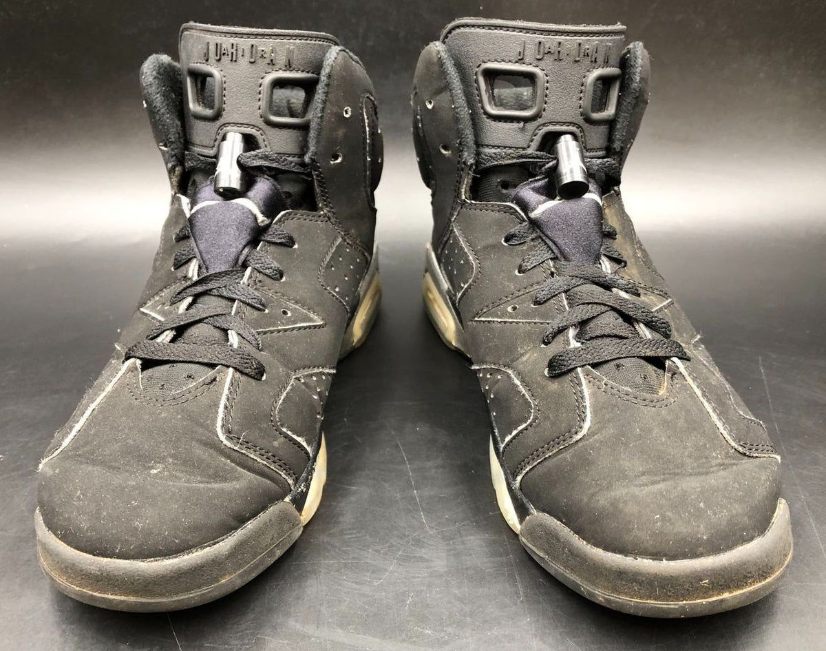 Nike Air Jordan 6 Retro GS 'Chrome' Boys' Black/Silver Sneakers - Size 7Y (+COA)