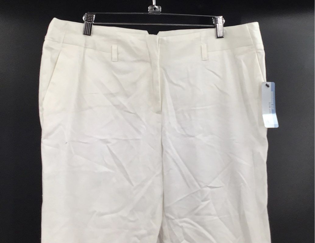 Worthington Women's White Modern Fit Slim Leg Stretch Cotton Pants Sz 14 NWT