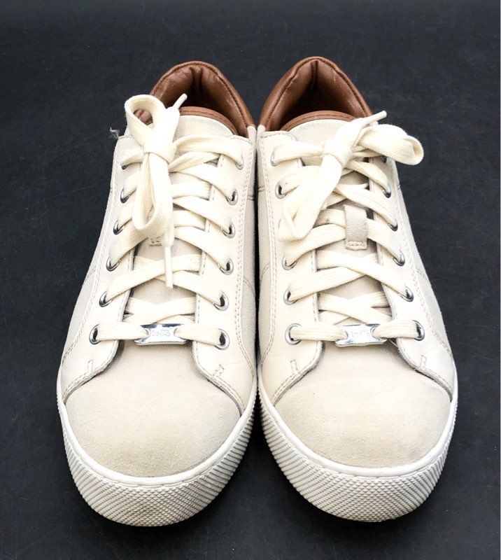 Coach Paddy A01987 Chalk Brown Suede Leather Low Top Sneakers Womens Size 10