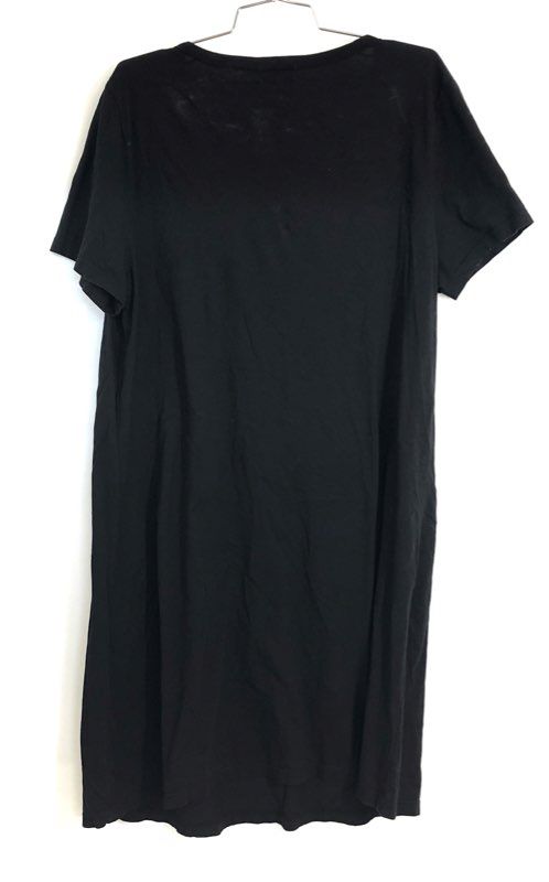 t:la Women's Black Cotton V-Neck Pocket T-Shirt Dress Sz XL NWT