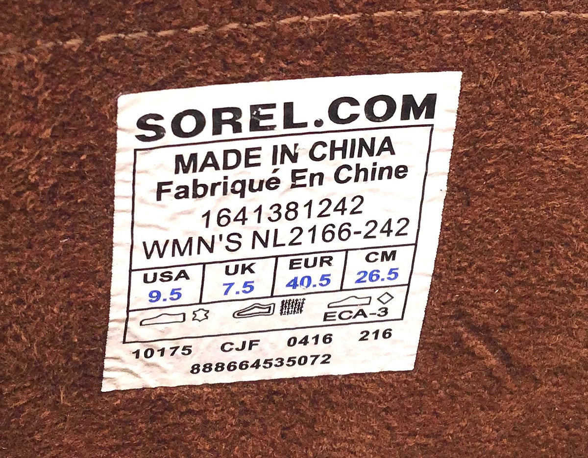 Sorel Major Moto Tobacco Brown Leather Suede Mid-Calf Boots Women's Size 9.5