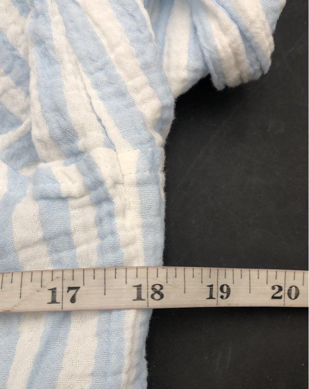 EVERY Women's Blue White Striped Crinkle Cotton Gauze Button Up Shirt Sz M