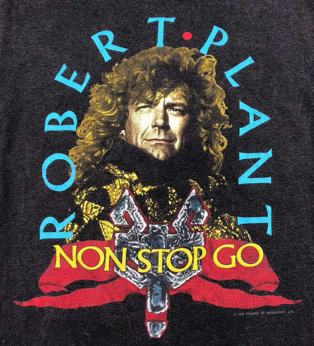 LOT of 2 Vintage 1988 Robert Plant &quot;Non Stop Go&quot; Tour Band T-Shirts - L &amp; XL