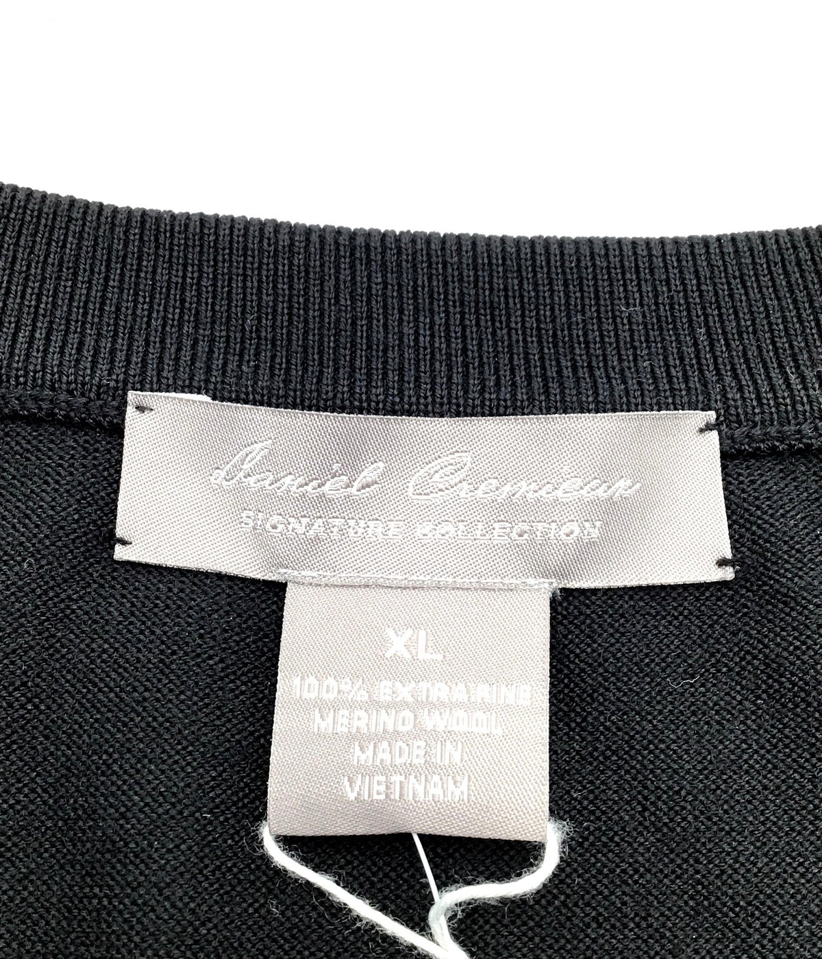 NWT Daniel Cremieux Men&#39;s Black Wool Sweater Vest- Size XL