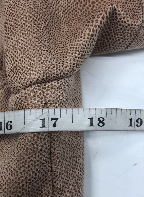 Chico's Women's Tan Snakeskin Faux Suede Asymmetrical Zip Moto Jacket Sz 0P