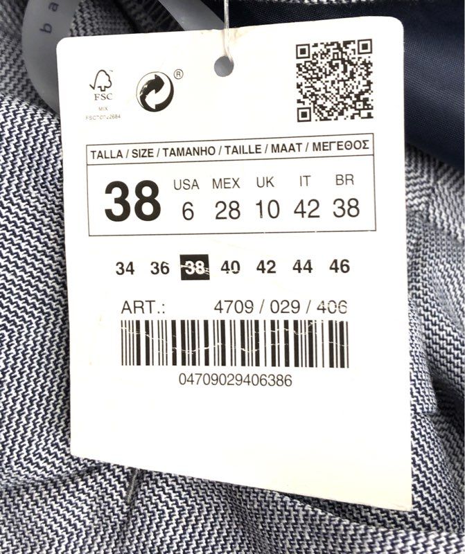 Zara Basic Women's Gray Micro Textured Herringbone Dress Pants Trousers NWT Sz 6