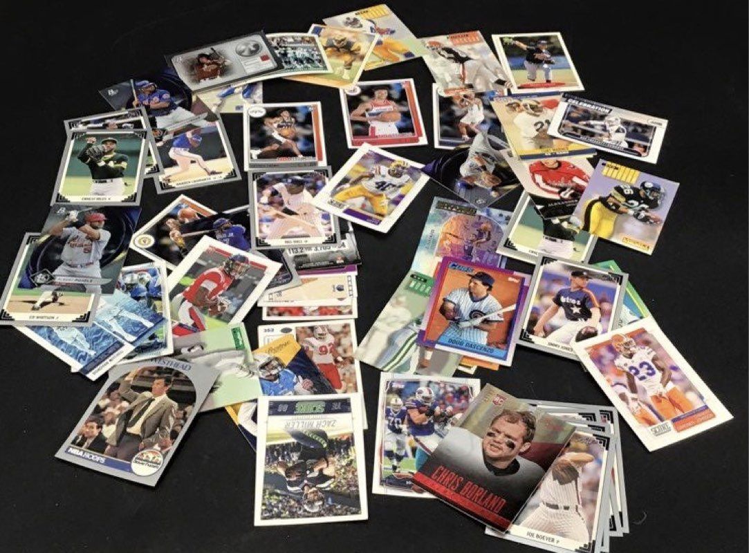 16.8 lbs. Lot Of Assorted Sports Trading Cards. Medium Box, Unsorted