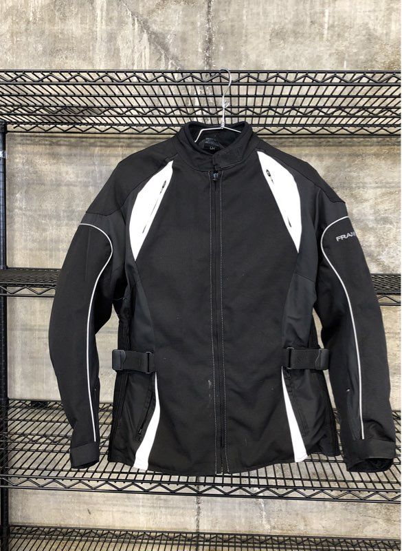 Frank Thomas Women's Lady Rider Motorcycle Jacket Black Armored Sz M