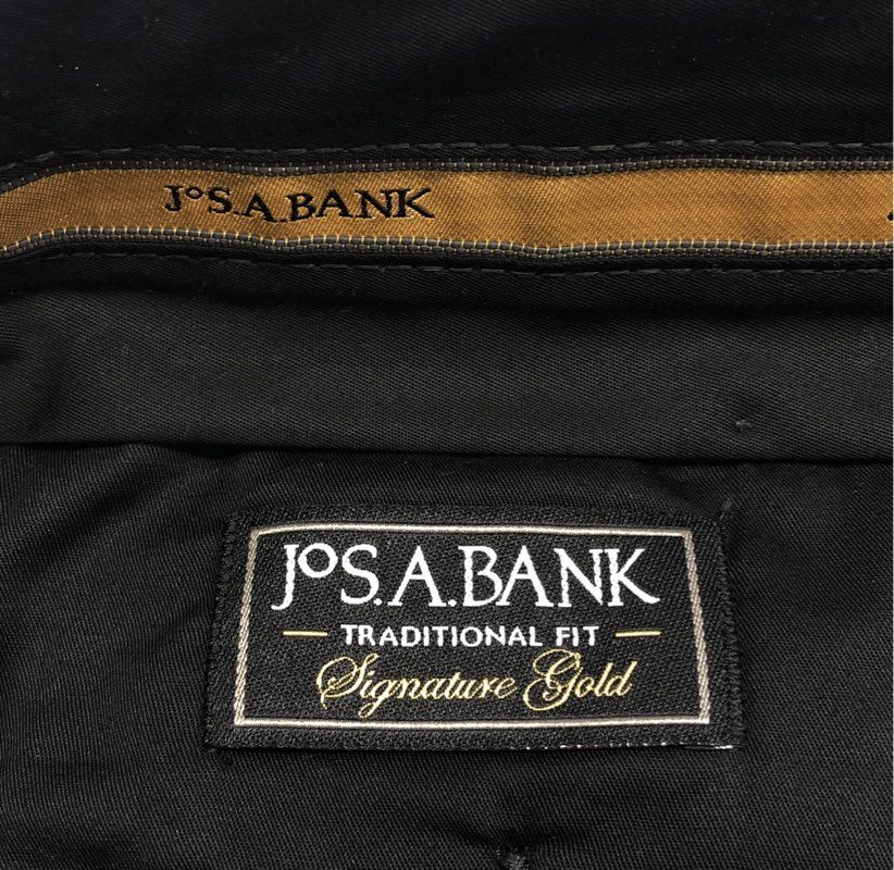 Jos. A. Bank Men's Black Signature Gold Pleated Wool Pants NWT Sz 38 Regular