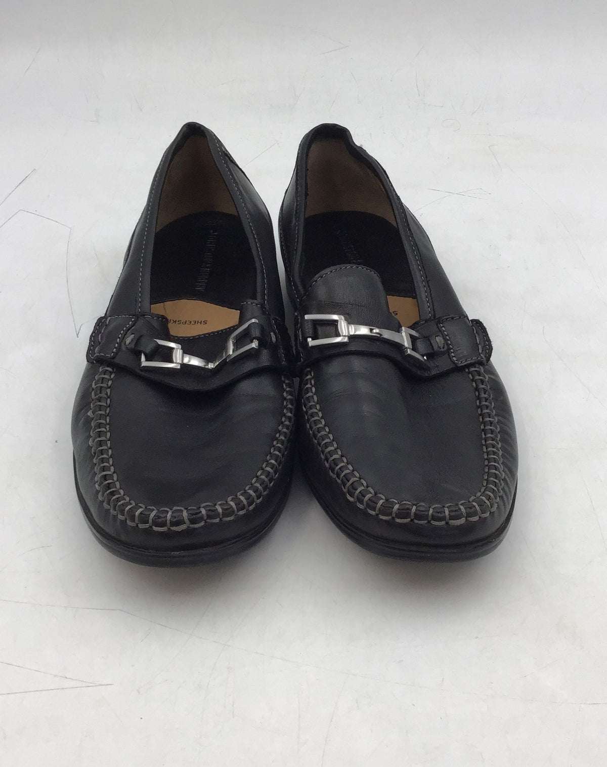 Johnston &amp; Murphy Men&#39;s Black Moc Toe Slip-On Loafer Dress Shoes - Size 8M