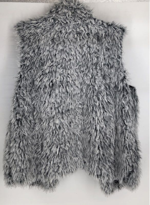 NWT Johnston & Murphy Women's Gray Faux Fur Vest - Size L