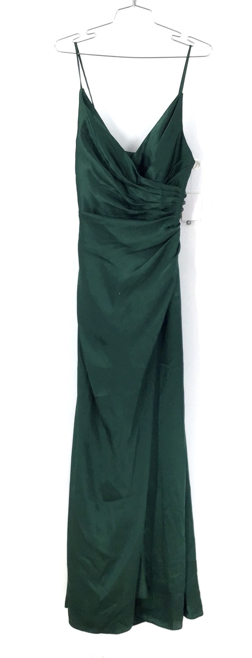 NWT Galina Signature Women's Green V-Neck Faux Wrap Maxi Dress - Size 2