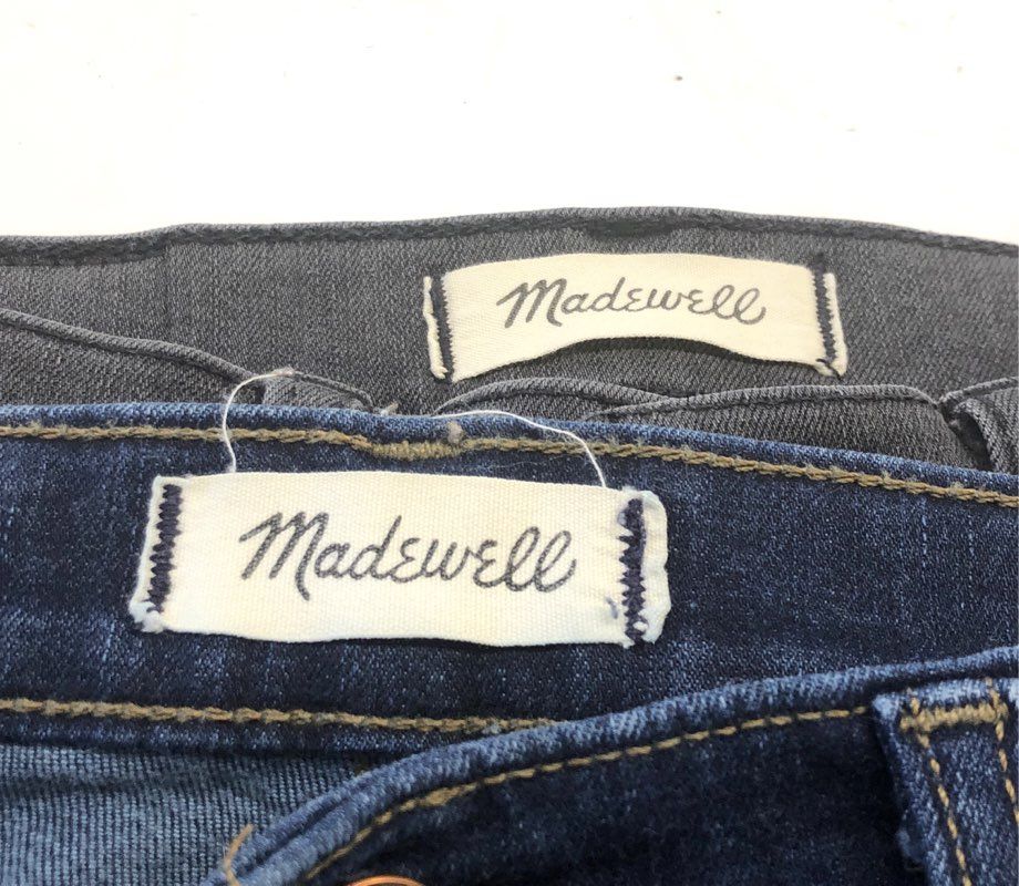 Madewell Women's Skinny Jeans Lot 2 10" High Rise Roadtripper Blue Black Size 25