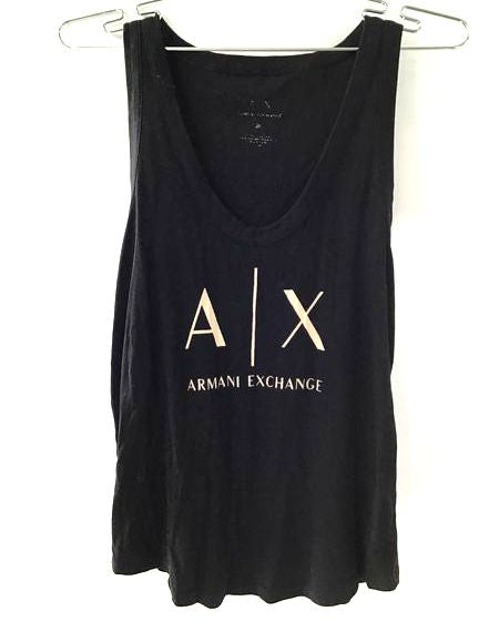 Armani Exchange Women&#39;s Black Scoop Neck Tank Top - Size Medium With COA