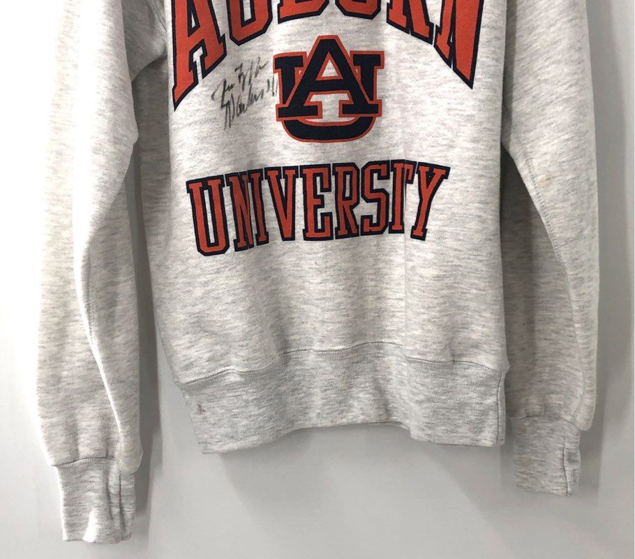 Vintage 90s MV Sport Auburn University Sweatshirt Gray Signed Terry Wilson Sz M