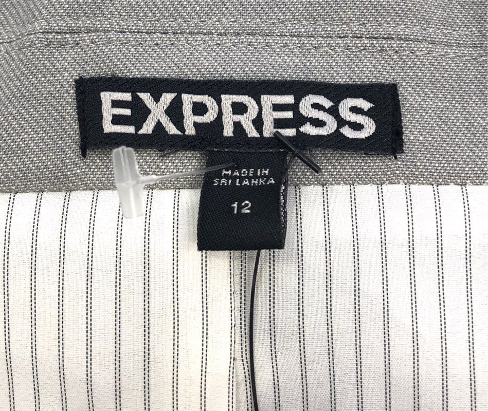 Express Women's Gray Studio Stretch Single Button Blazer Jacket Sz 12 NWT