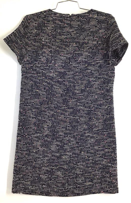 LOFT Women's Multi-color Textured Tweed Short Sleeve Shift Dress Sz 4