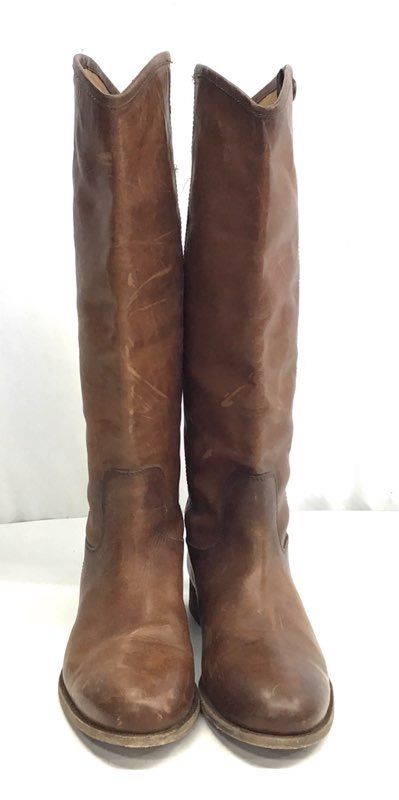 Frye Melissa Button Cognac Brown Leather Tall Riding Boots Women's Size 10 B