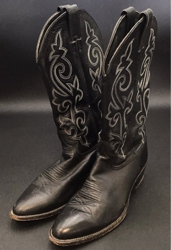 Justin Boots Men&#39;s Buck 1409 Black Western Boots - Size 9.5EE