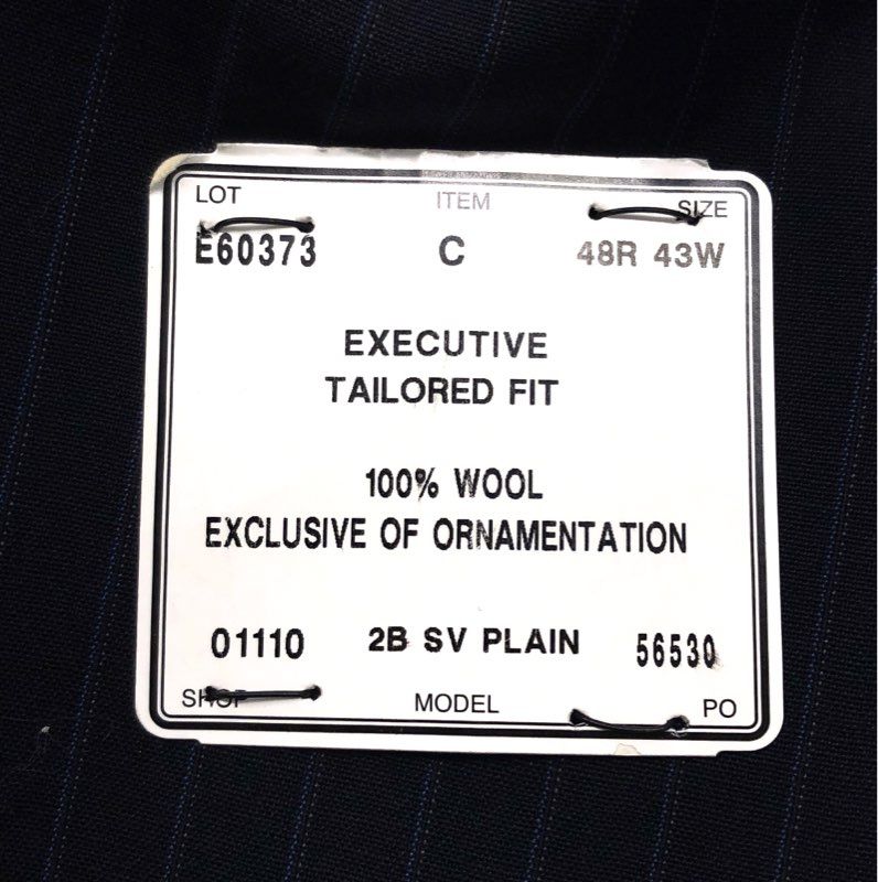 NWT Jos. A. Bank Men's Tailored Fit Sport Coat Blazer Navy Pinstripe Sz 48R