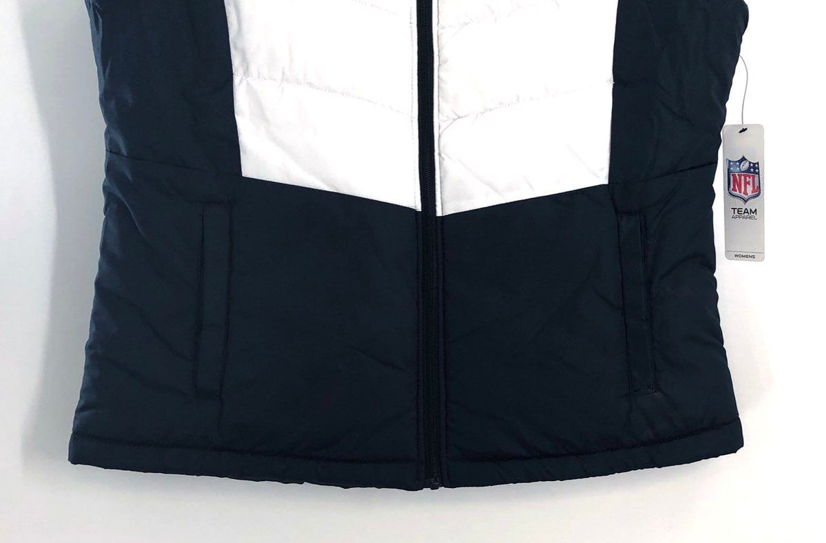 G-III Chicago Bears Women's Navy White Zip-Up Puffer Vest Jacket NWT Sz XL