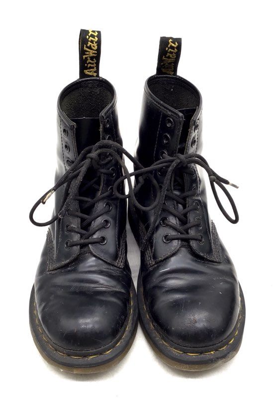 Dr Martens 1460 Black Smooth Leather 8-Eye Combat Boots Size UK 8