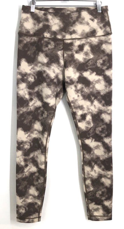 Tan + Lines Sport Women's Brown Tie Dye High Waist Leggings Sivan Ayla Sz L