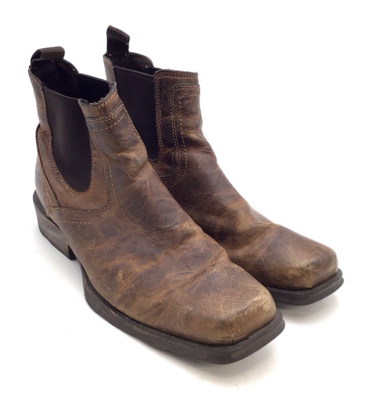 Ariat Sport Herdsman Distressed Brown Leather Western Chelsea Boots Size 10.5 D
