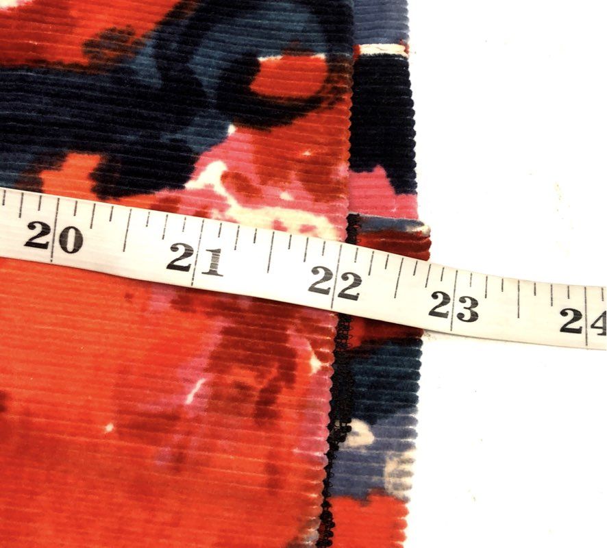 Vanessa Virginia Women's Red Abstract Floral Corduroy Pencil Skirt Sz 2