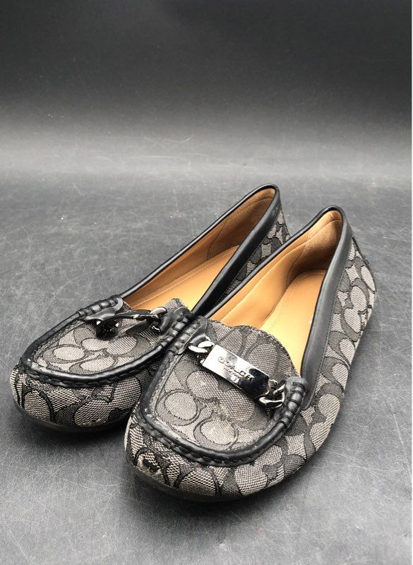 Coach Women's Olive Brown Signature Casual Loafer Shoes - Size 9B