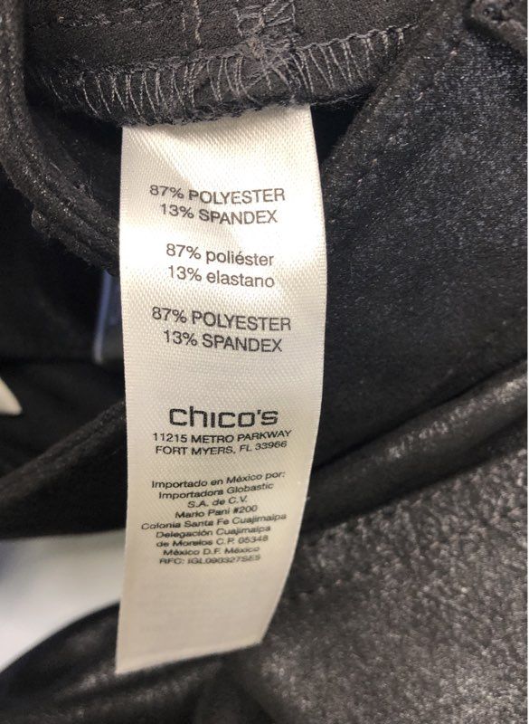 Chico's Women's Ultimate Fit Knit Suede Pants Black NWT Size 0